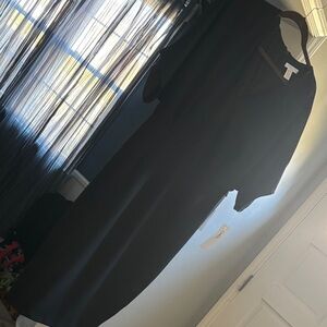 London Times Black Dress with Velvet Accent